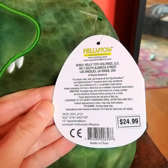 Custom DIY Archer the Alligator squishmallow plush with black belly. - Picture 4 of 5